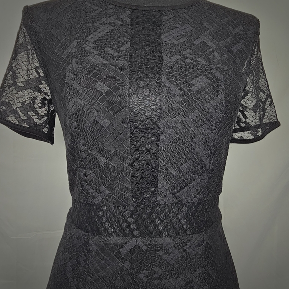 Bailey 44 Black Lace Blocked Sheath Dress. - Picture 6 of 16